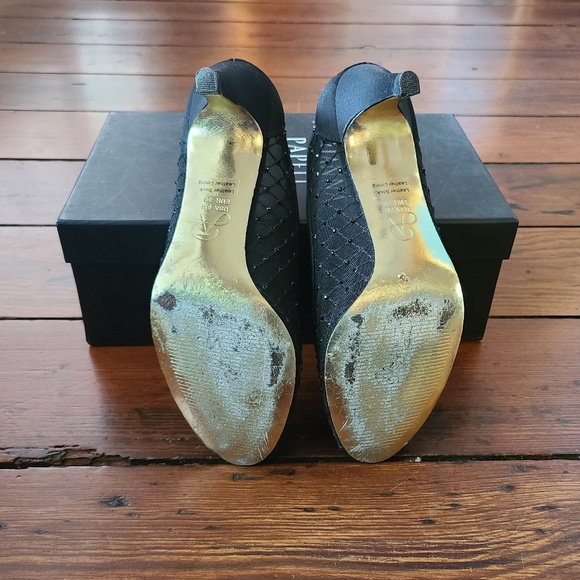 Adrianna Papell Jamie Black Saba Mesh Peep Toe Pump 8 - Picture 5 of 6